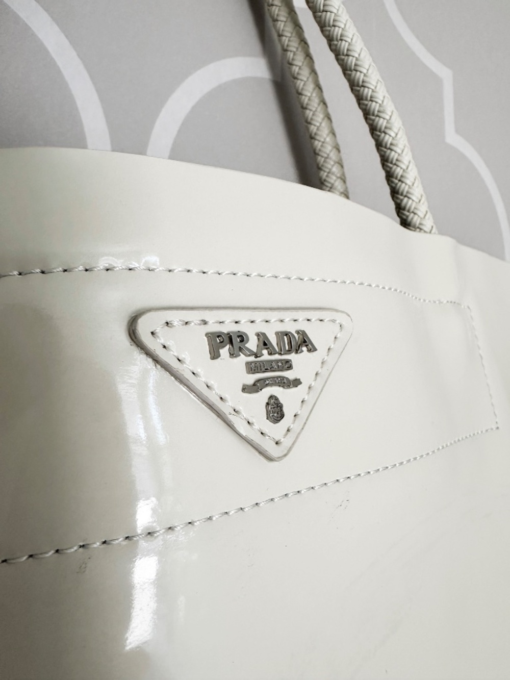 PRADA BAULETTO BR3107 RAME VIT. DAINO PRINT TOTE — NEW/UNUSED — ITALY - Picture 4 of 15